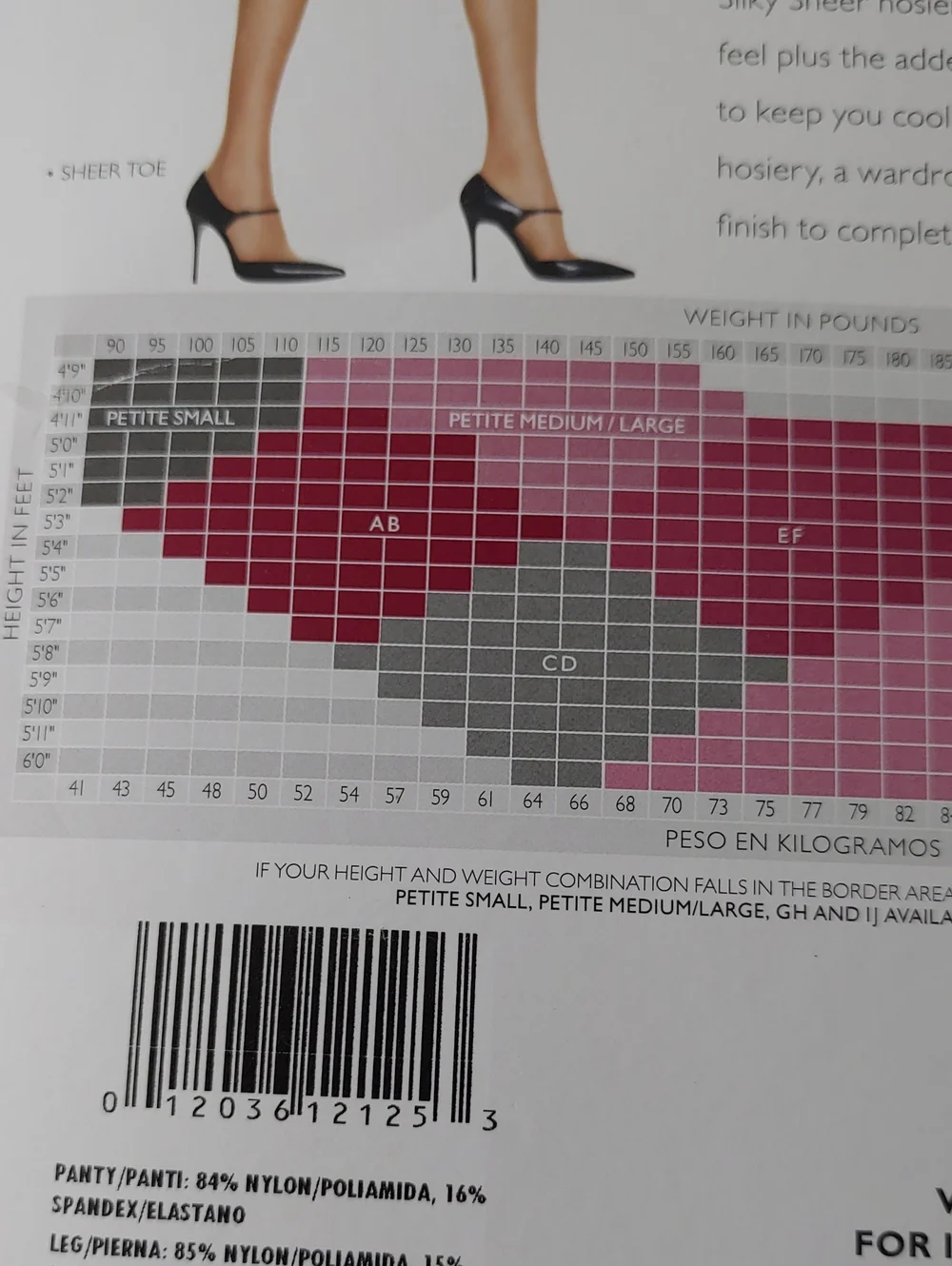 NWT Hanes Sz EF Silk Reflections Silky Sheer Control Top Sheer Toe Pantyhose